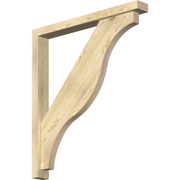Ekena Millwork Funston Block Rough Sawn Bracket w/ Offset Brace, Douglas Fir, 4"W x 34"D x 38"H BKT0402X34X38FST05RDF - main